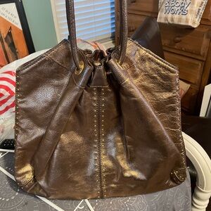 Michael Kors AstorMetallic copper tote bag handbag purse studs magnetic snaps